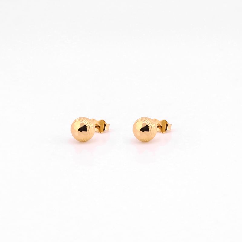 Aretes Esfera Relimada 14k 1g
