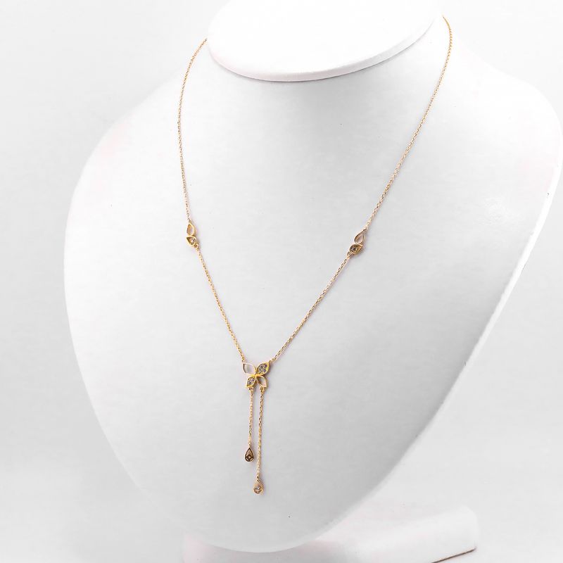 Gargantilla Flor C/p Bca 14k 3.41g