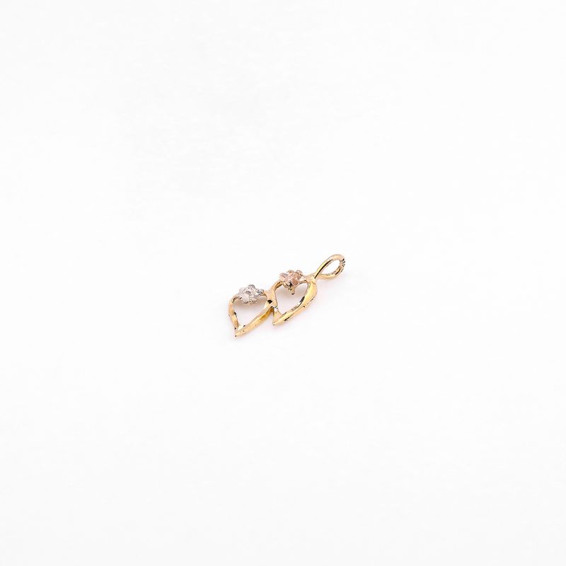 Dije Doble Corazon 14k 1.2g