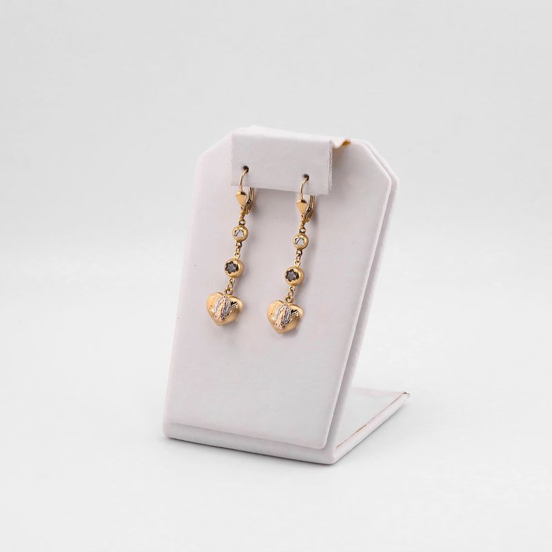 Aretes Corazon Virgen 14k 3.5g