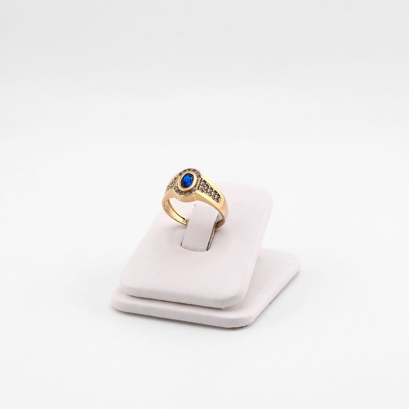 Anillo C/p Azul 14k 2.6g #6