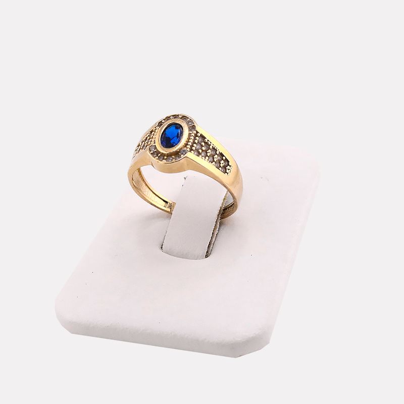 Anillo C/p Azul 14k 2.6g #6
