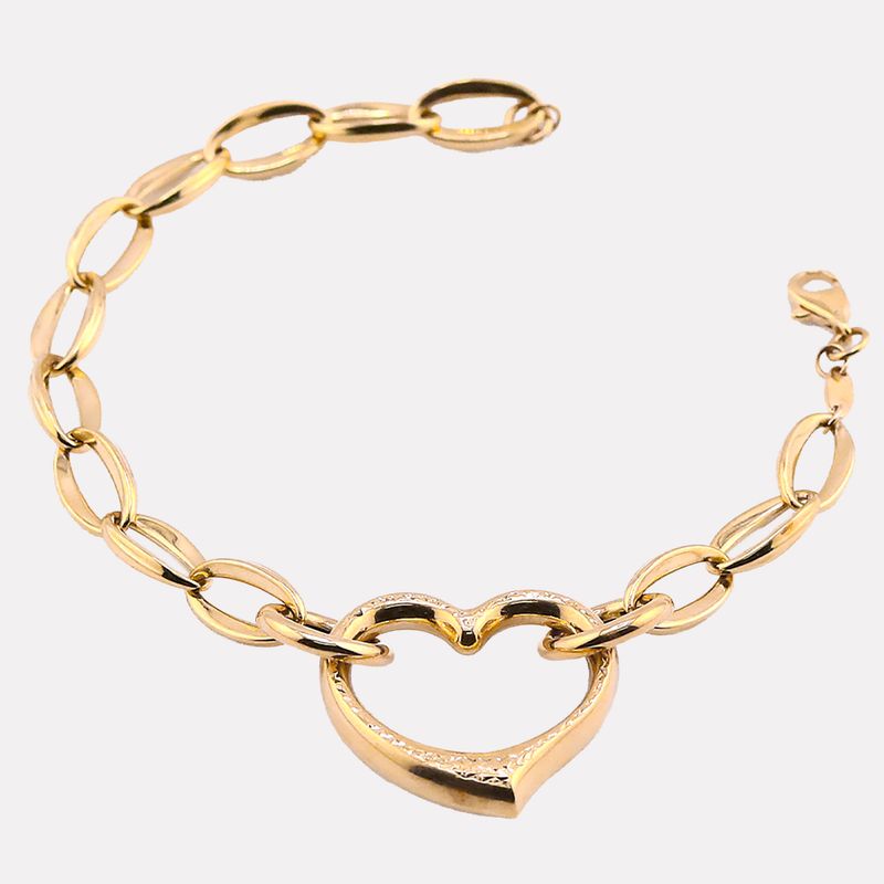 Pulsera Corazon 14k 14k 6.1g 17.5cm