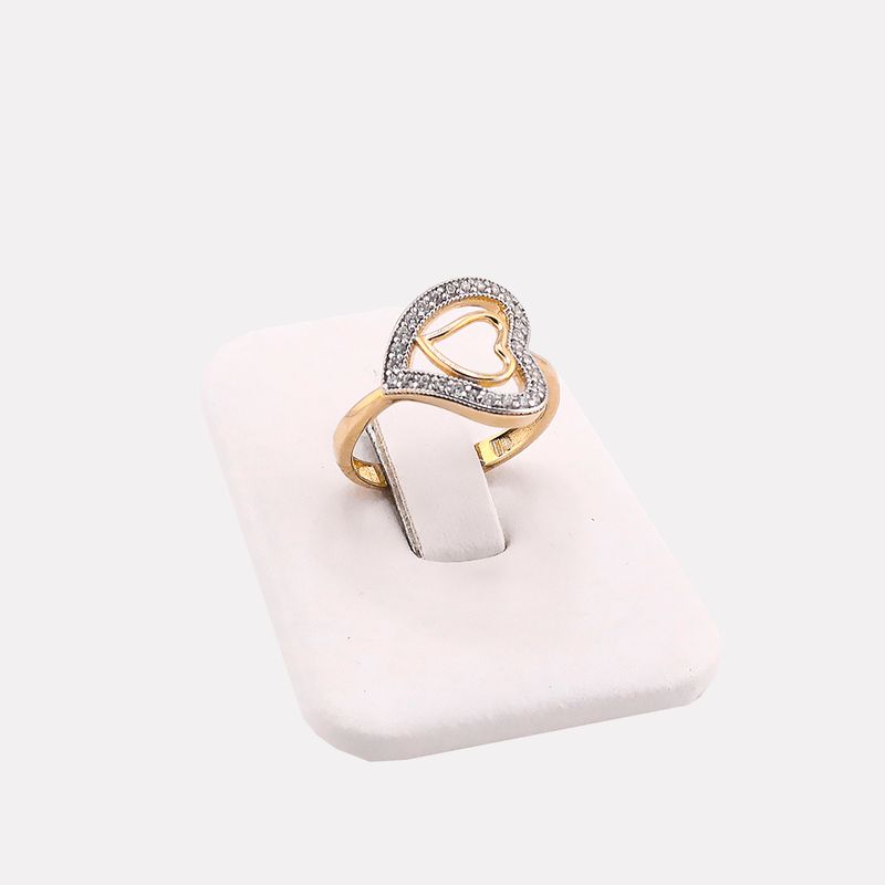 Anillo Doble Corazon 14k 2.3g #6