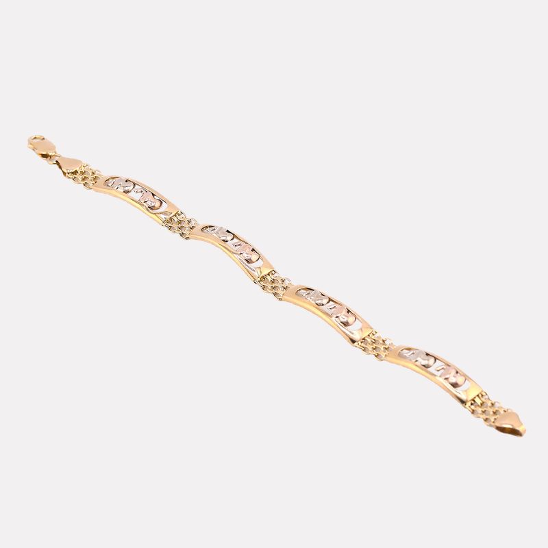 Pulso Elefantes 2 Tns. 14k 10g 18.5cm