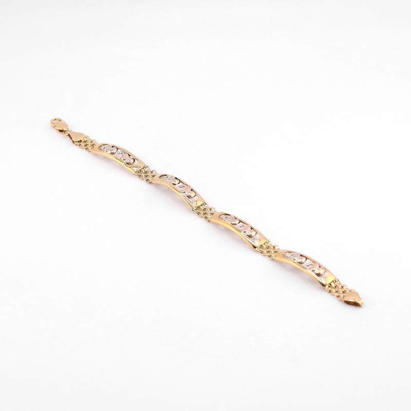 Pulso Elefantes 2 Tns. 14k 10g 18.5cm