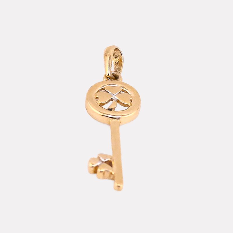 Dije Llave Trebol 14k 0.9g