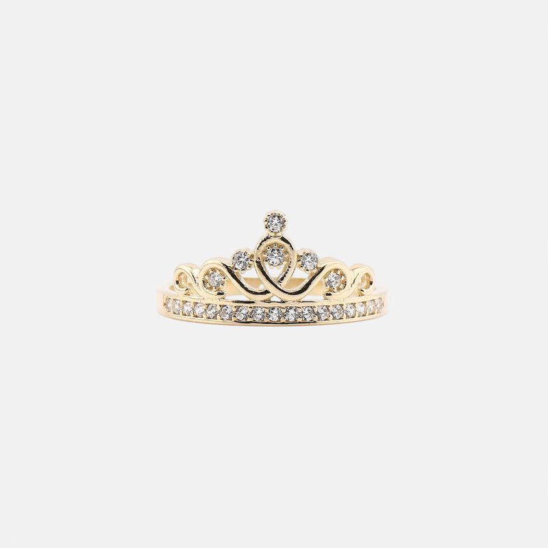 Anillo Corona C/p 14k 1.9g #8