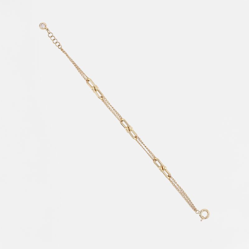 Pulsera Doble Enlaz. 14k 4.2g 19.5cm