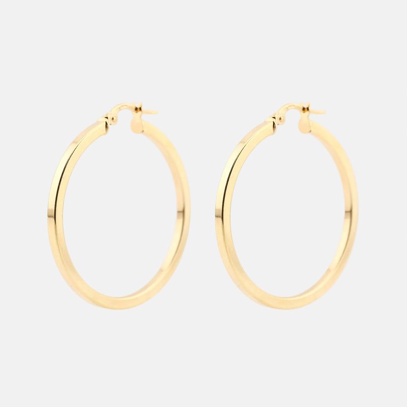 Arracadas Lisas Cuadro 14k 2.6g