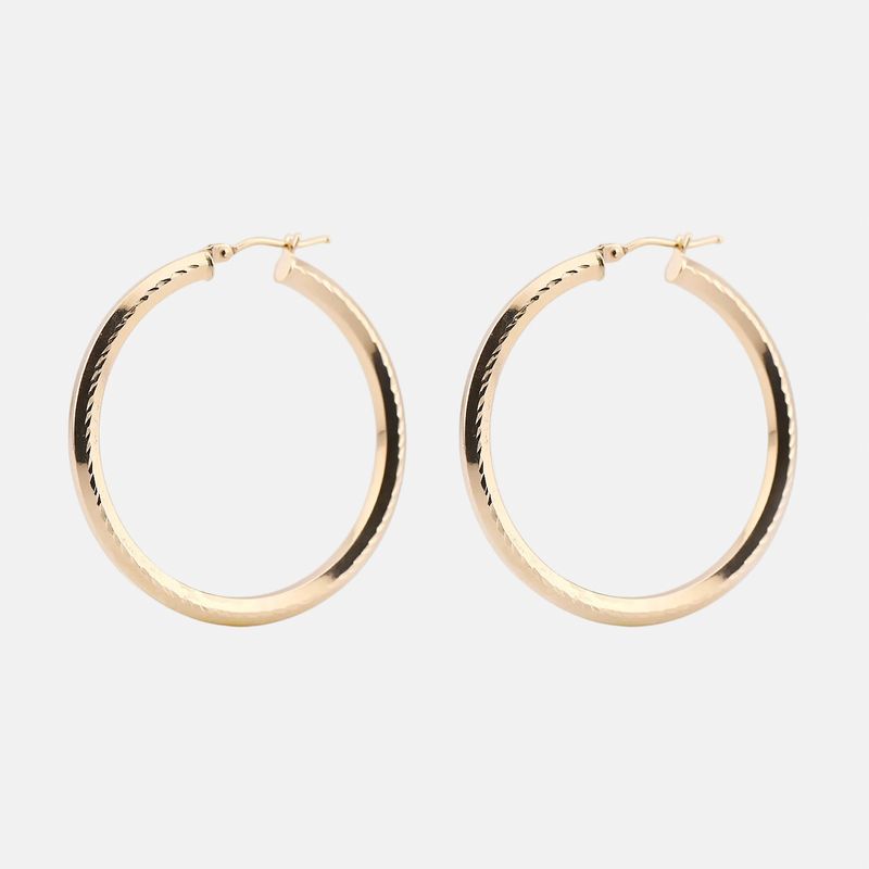 Arracadas Relimada De Costado 14k 2.7g