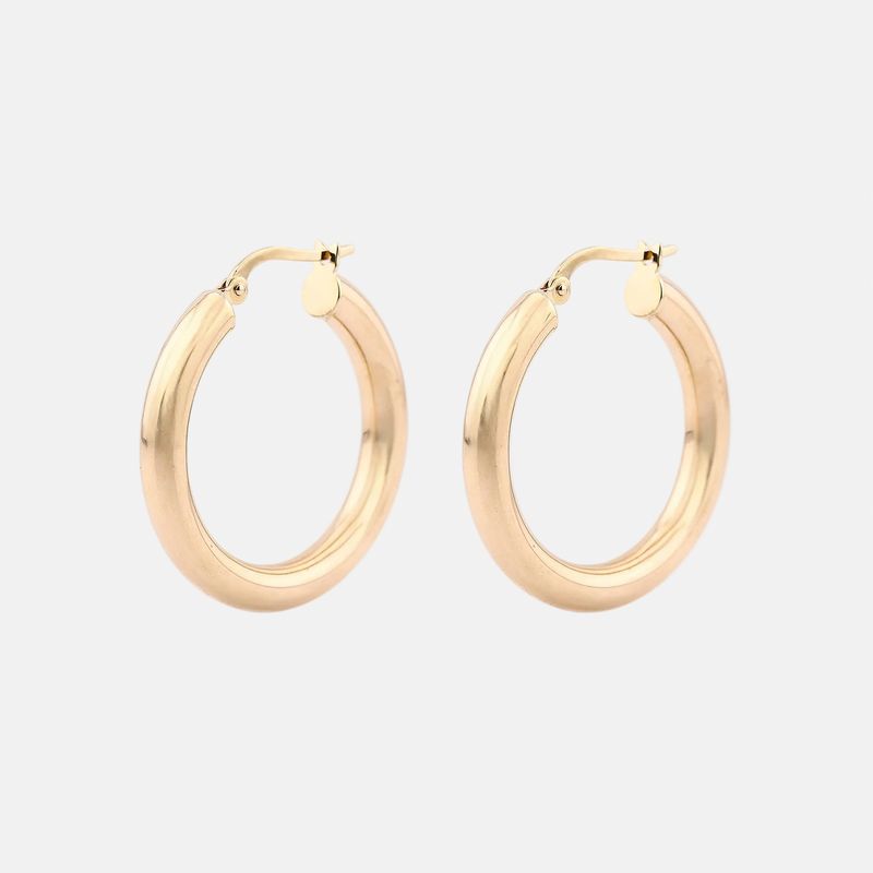 Arracadas Tubo Redondo 14k 2.9g