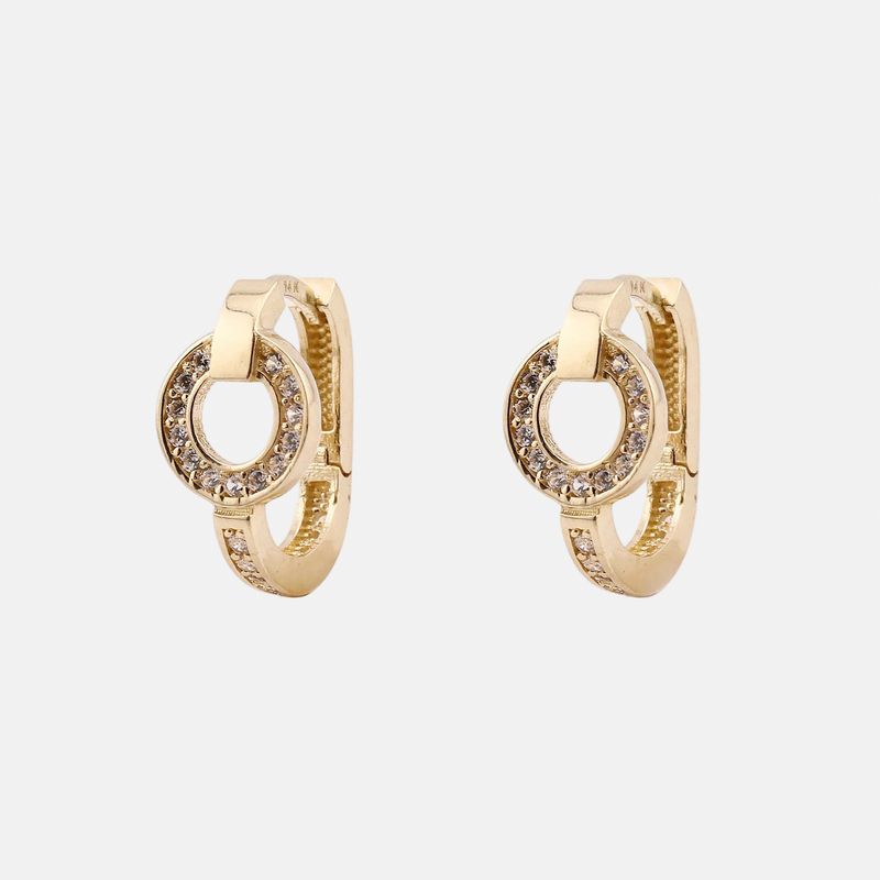 Aretes Huggies Circulo C/p 14k 2.4g