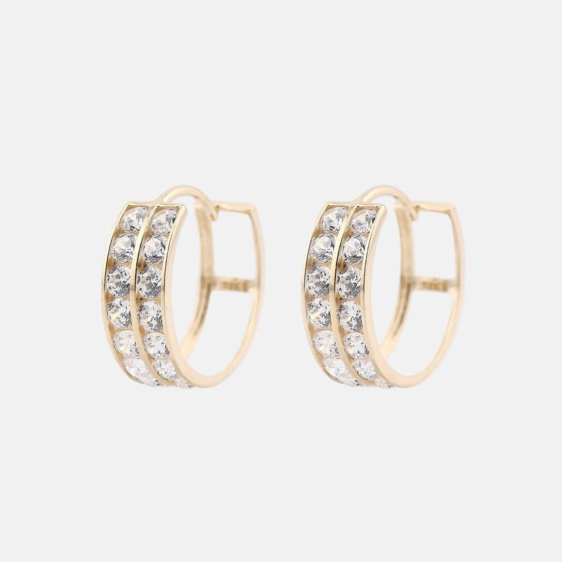 Aretes Huggies C/p Bca 14k 2.1g