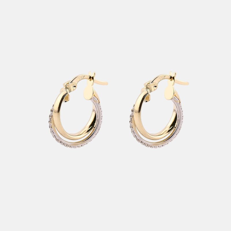 Arracadas Doble Línea C/p 14k 1.8g