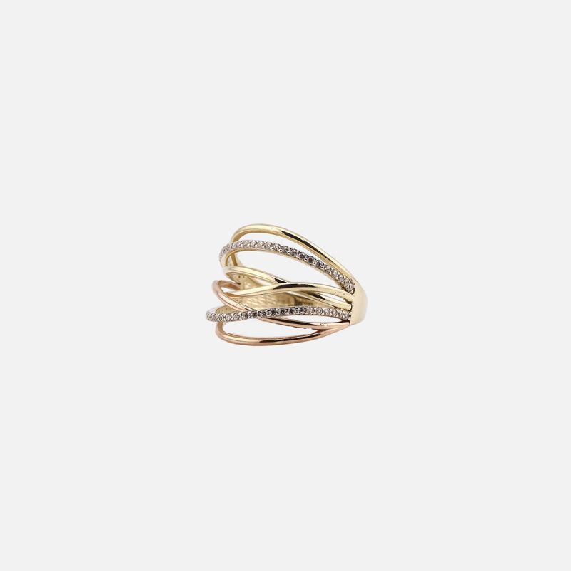 Anillo Lineas C/p Bcas 10k 3.2g #7
