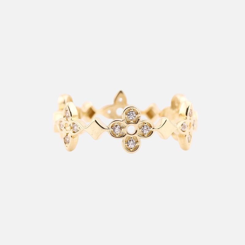 Anillo Flores 14k 2.1g #7