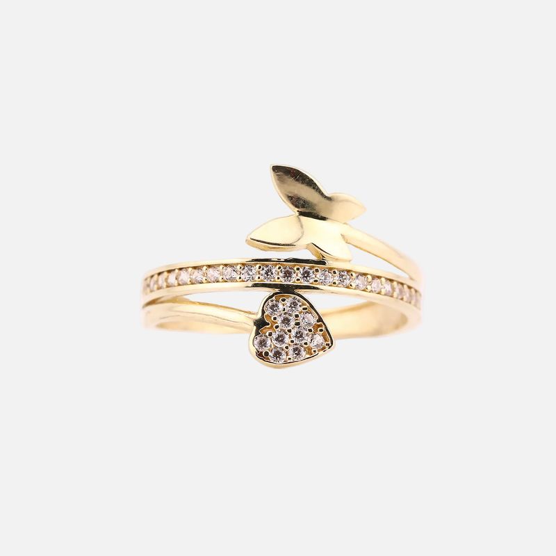 Anillo Corazon Mariposa 10k 1.4g #6