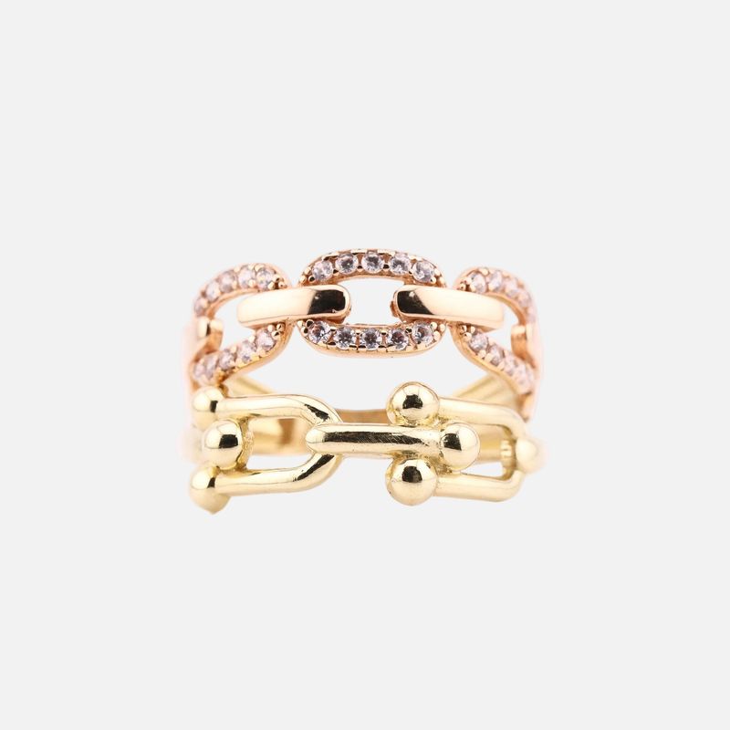 Anillo Tiffany Doble Tns 14k 2.9g #6