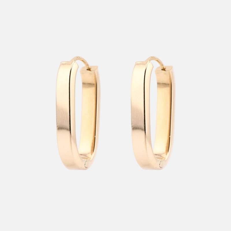 Arracadas Ovalo Tubo 14k 3.5g