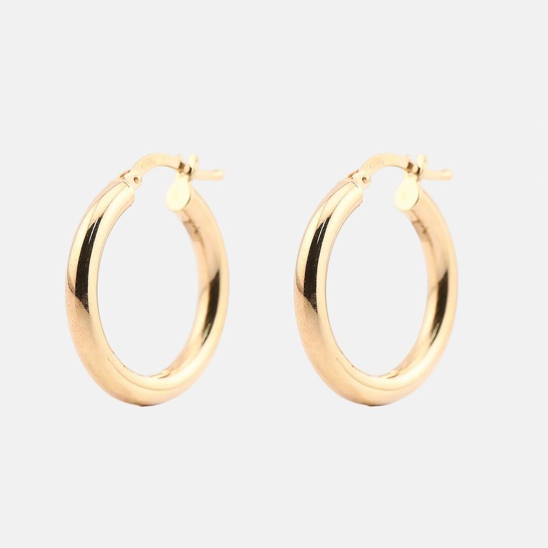 Arracadas Lisas Tubo 14k 2.1g