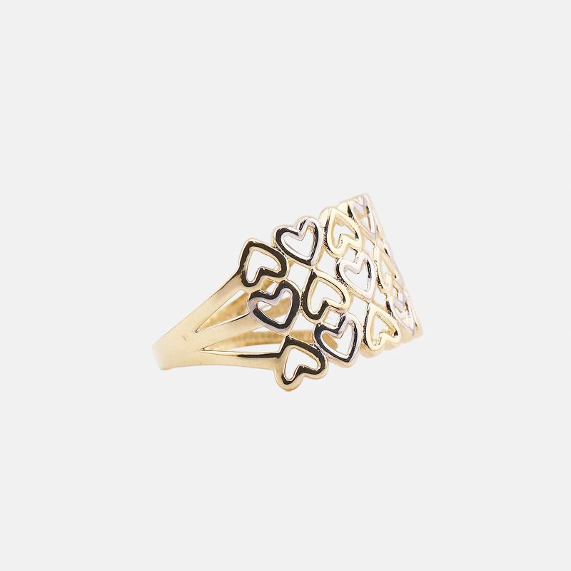 Anillo Corazones Lisos 14k 2.5g 8.5
