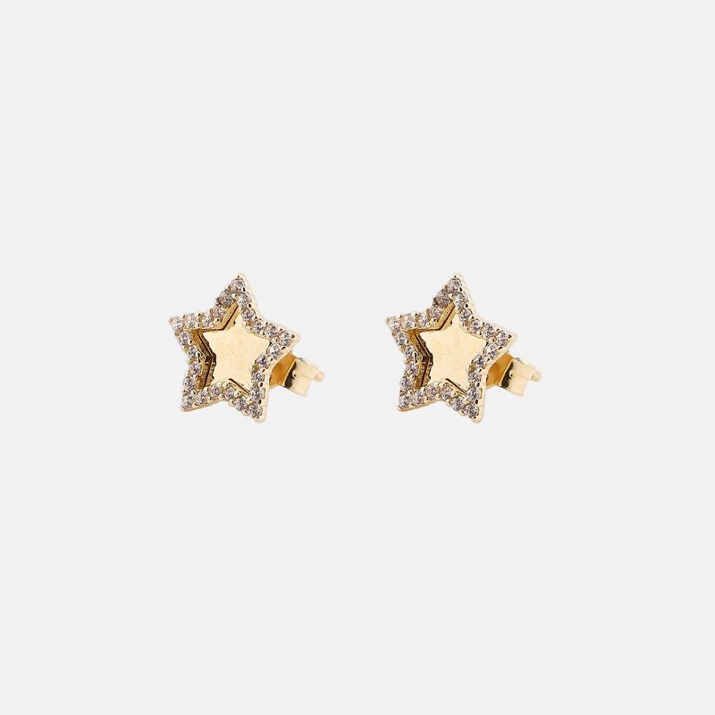 Aretes Estrella C/p 14k 1.7g