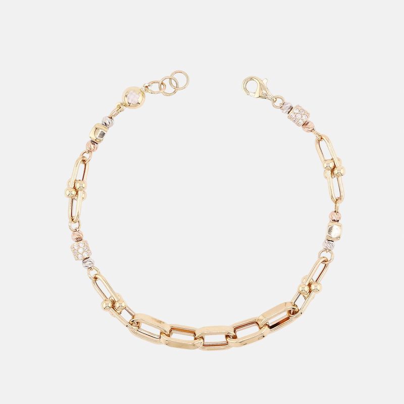 Pulsera Clip-borlas 14k 5.8g 19cm