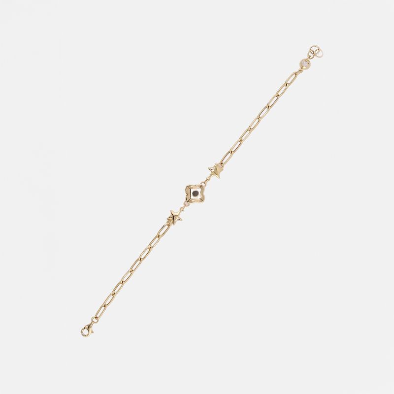 Pulsera Estrella-trebol 14k 3.7g 19cm