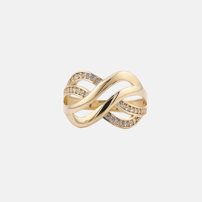 Anillo Ondas C/p 14k 2.4g #7