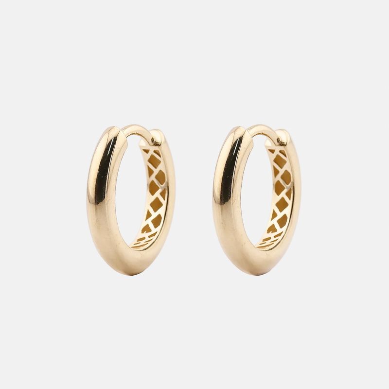 Aretes Huggies Lisos Óvalo 14k 2.5g