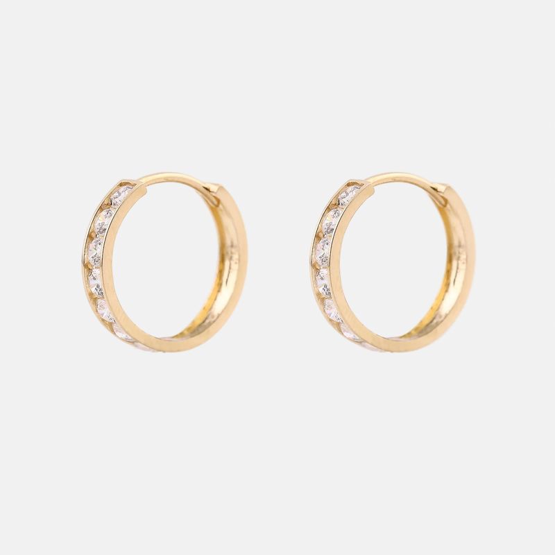 Aretes Huggies C/p Bca 14k 1.7g
