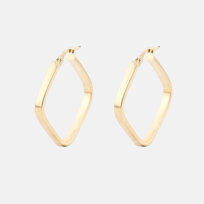 Arracadas Cuadro Lisas 14k 2.2g