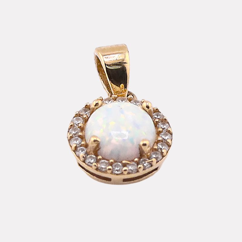 Dije Piedra Blanca 14k 1g