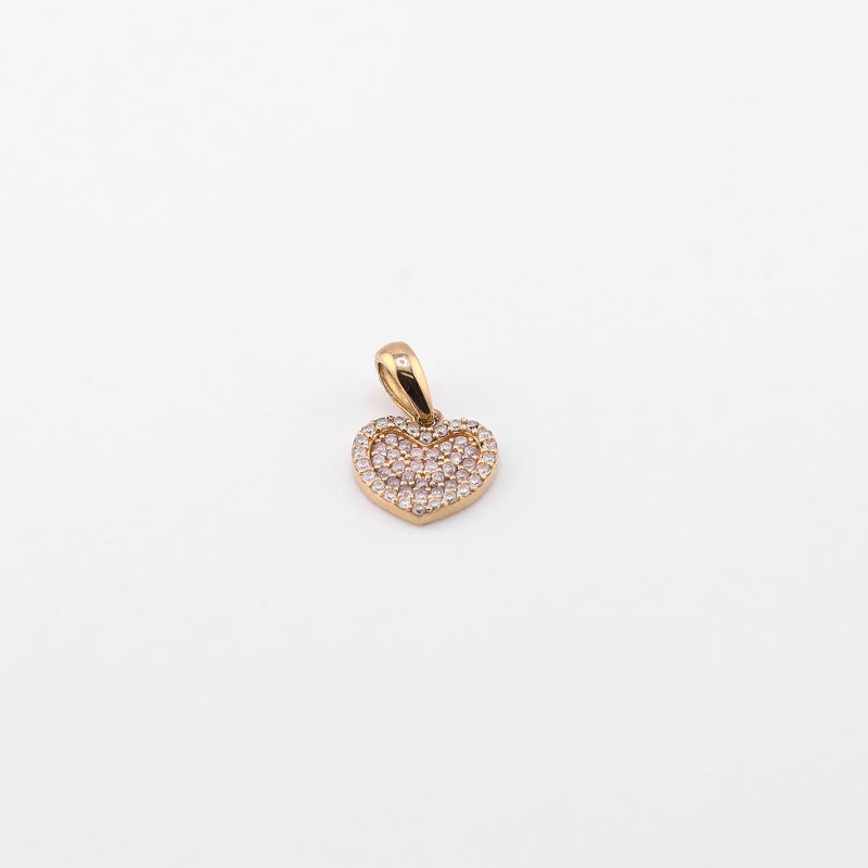 Dije Corazon C/p Bca. Y Rosa 14k 1.1g