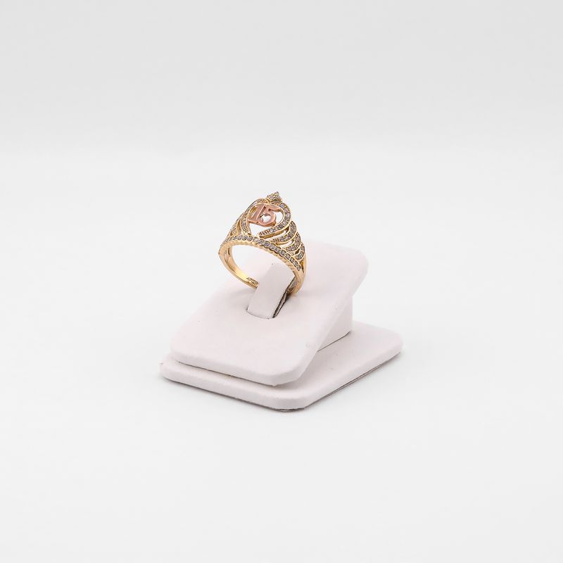 Anillo Corona 15 Años 14k 4.3g #8