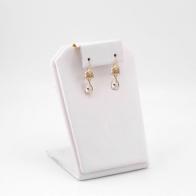 Aretes Gota Flor 10k 1g