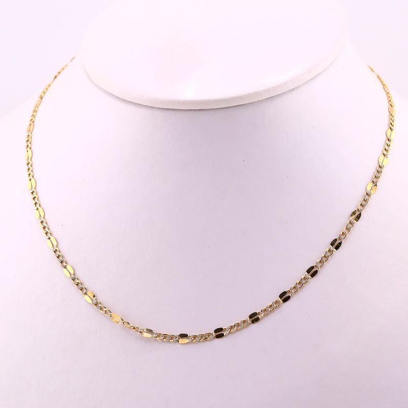 Cadena Eslabon Mixta 14k 2.4g 50cm