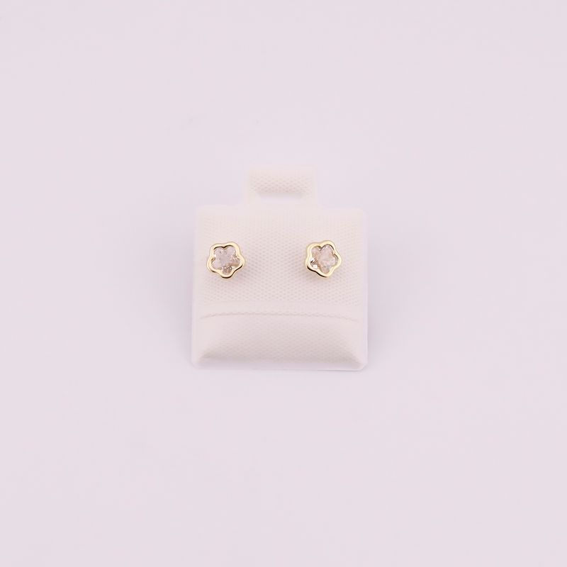 Broqueles Bisel Flor #5 10k 0.5g