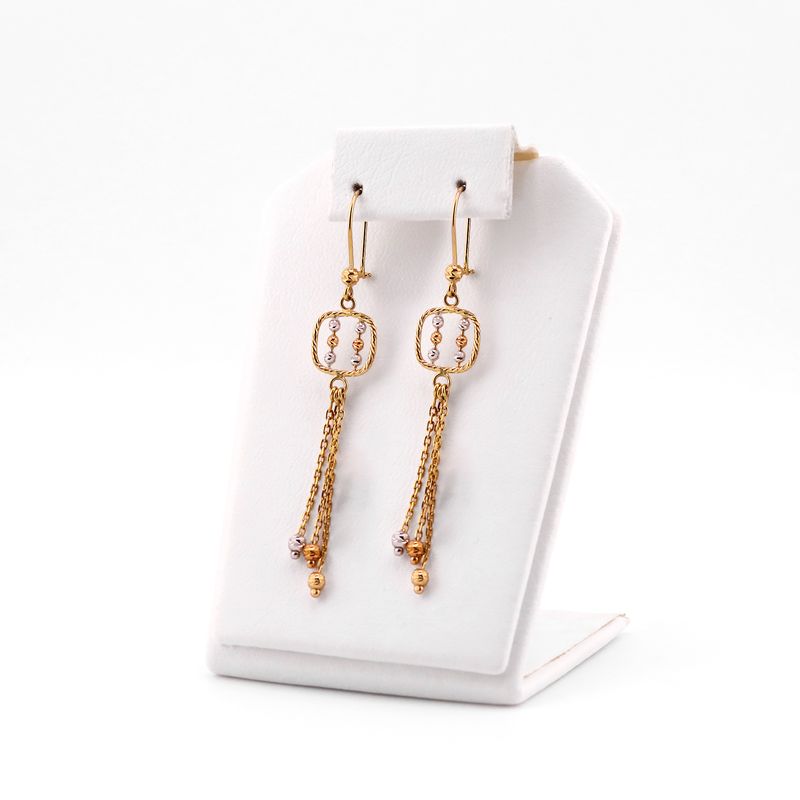Aretes Borlas Largos  14k 3.1g