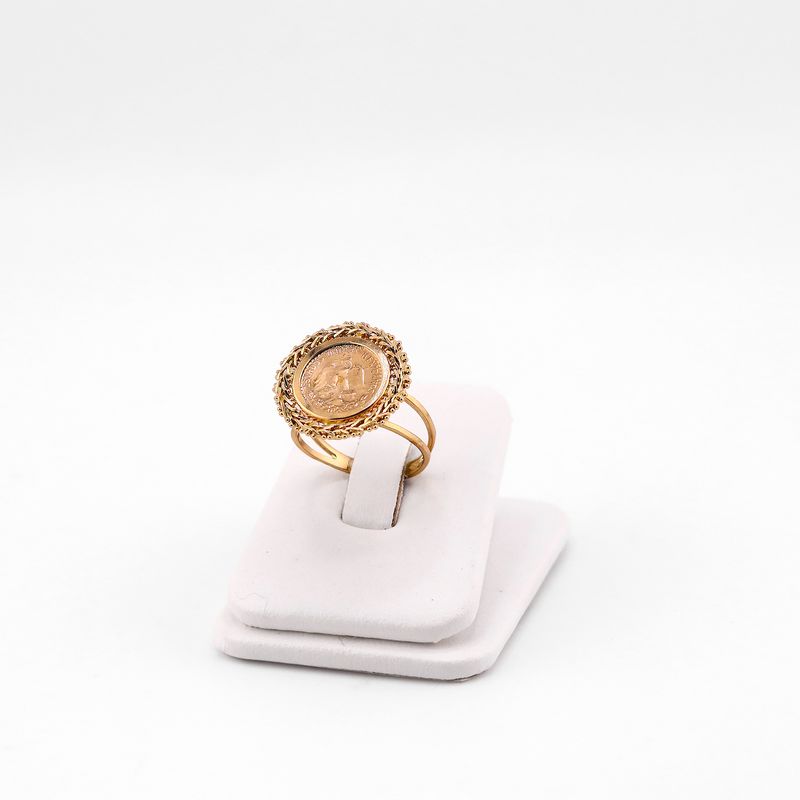 Anillo Imit. Moneda 14k 4.7g #7.5