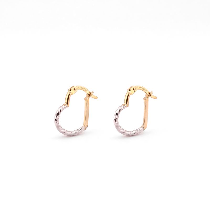 Arracadas Corazon 2 Tns. 14k 0.9g