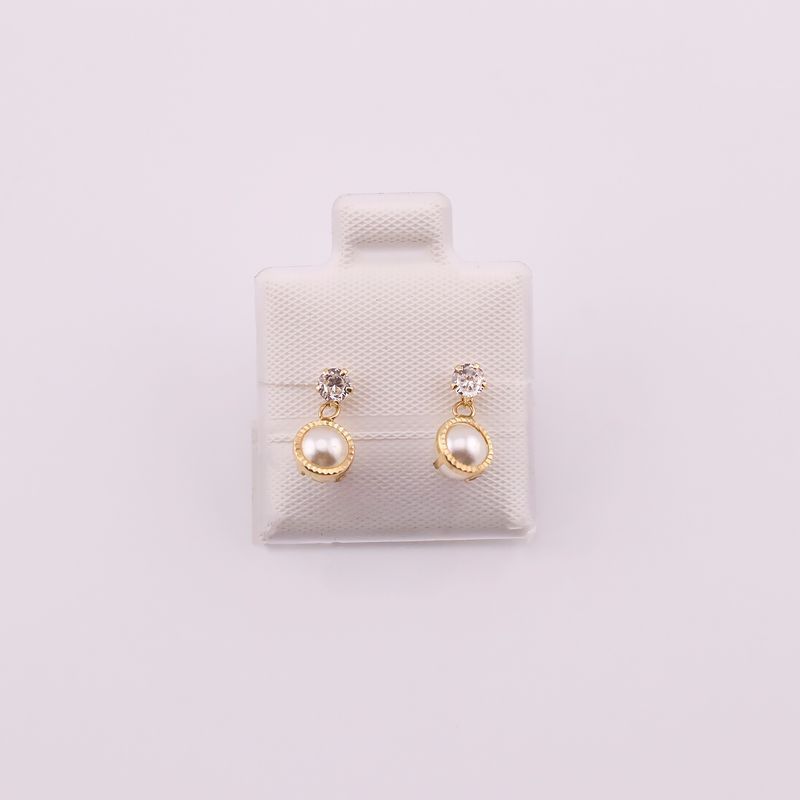 Broqueles Colgante Perla 10k 0.4g