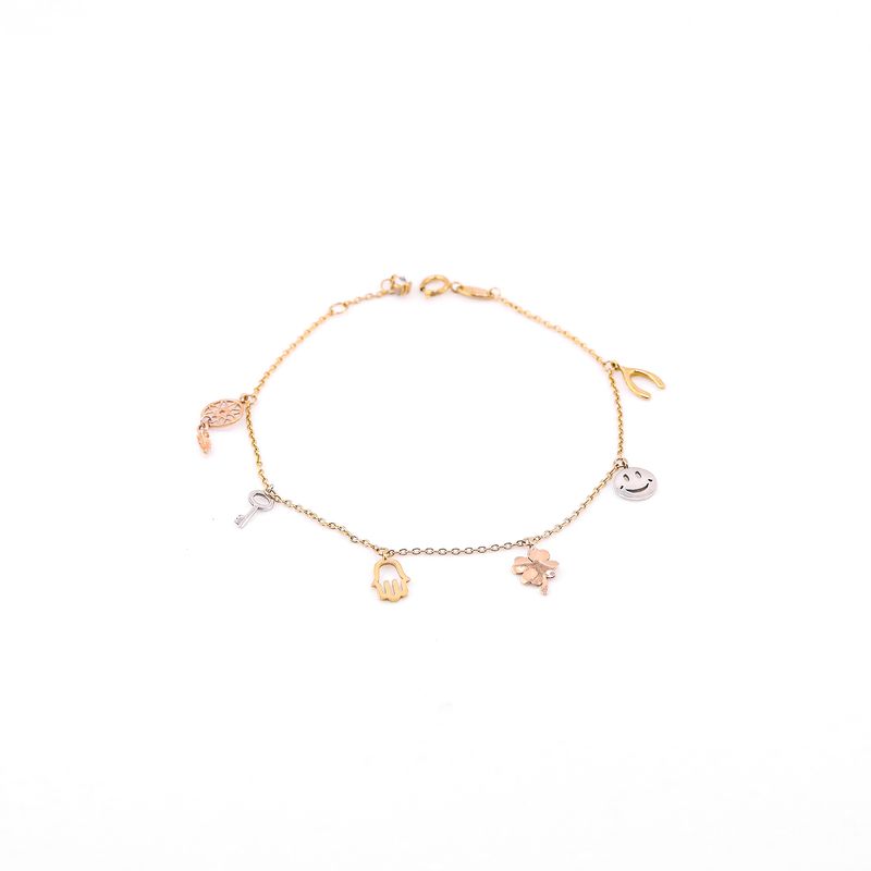 Pulsera Colgantes Tns. 14k 2.1g 10cm
