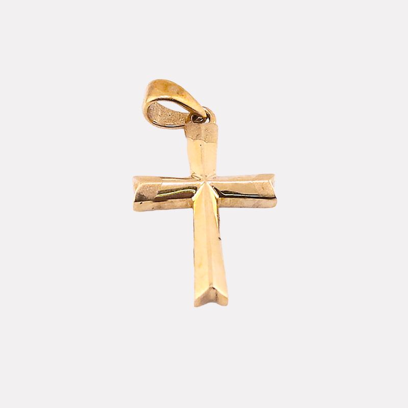 Dije Cruz Lisa 14k 1.2g