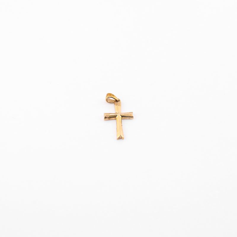 Dije Cruz Lisa 14k 1.2g