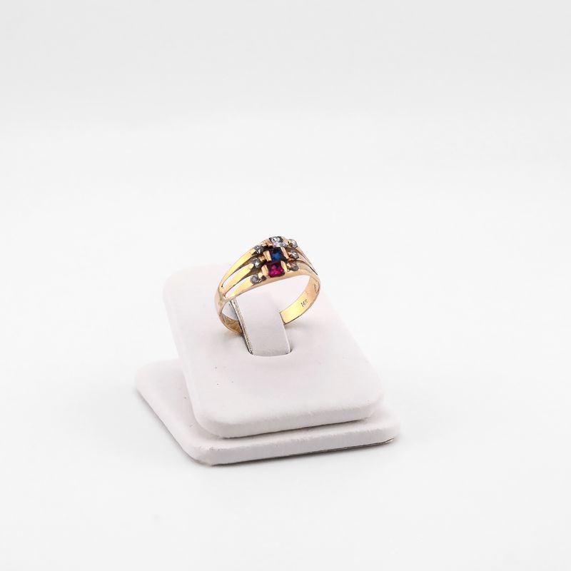 Anillo Lineas C/p Cuad. 14k 2.7g #8.5