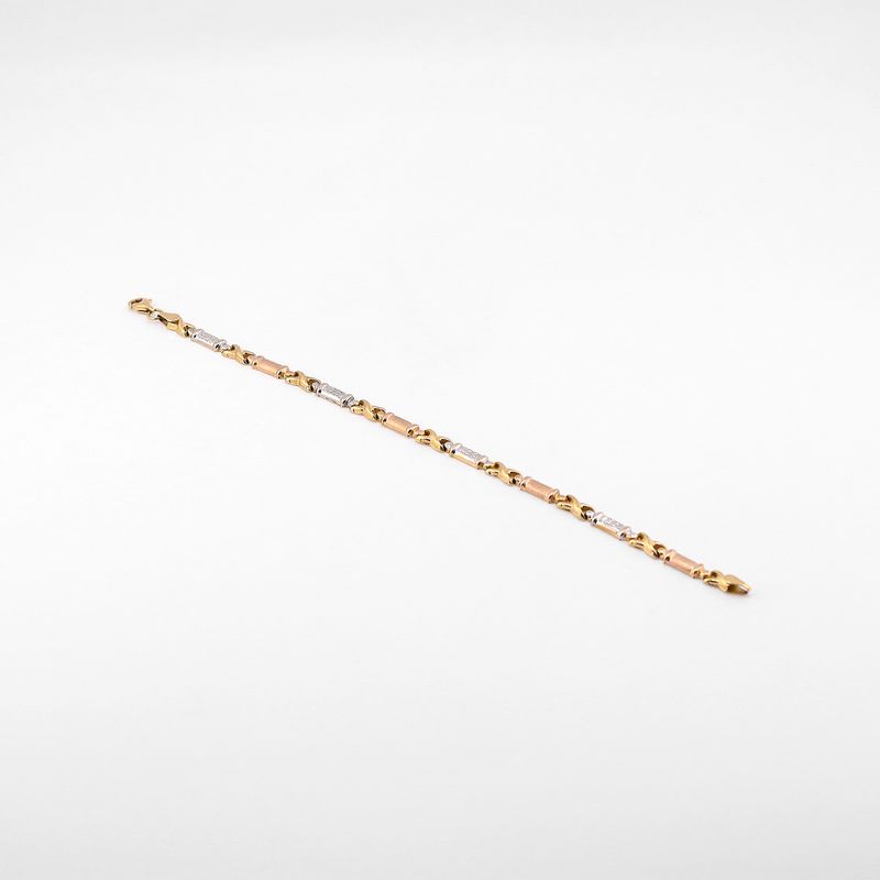 Pulso Mixto 3 Tns. 14k 4.5g 19cm