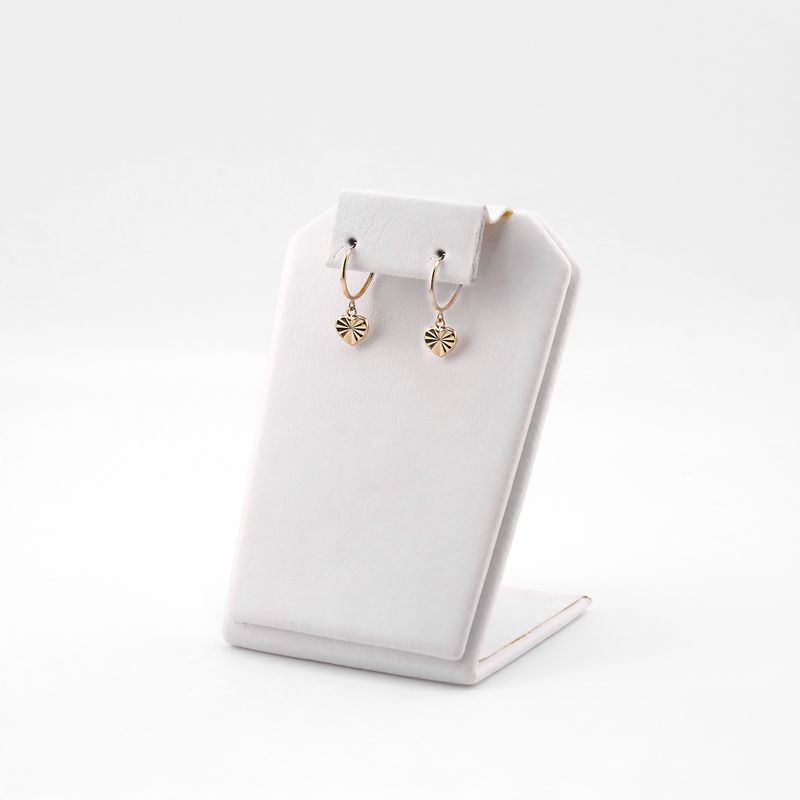 Aretes Huggies Corazon Relim. 10k 0.4g