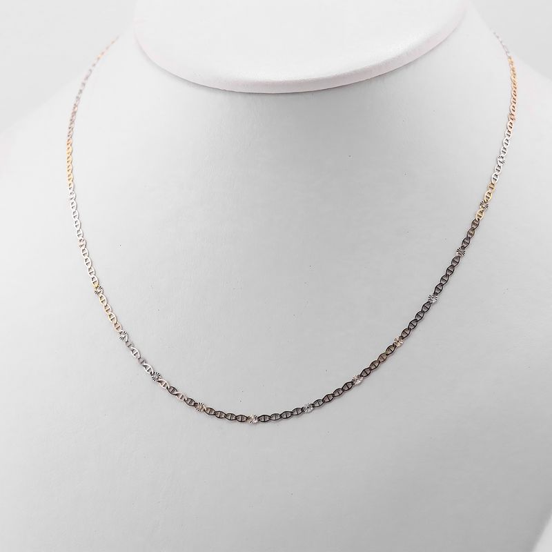 Cadena Escalera Mixta Tns. 14k 2.5g 50cm